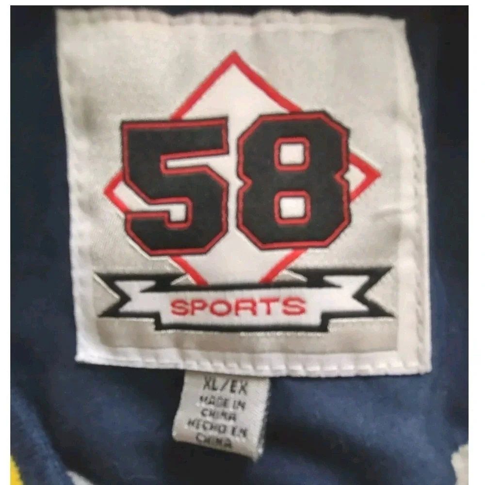 58 Sports Michigan Wolverines Windbreaker XL Mens Go Blue Pullover Navy Yellow M